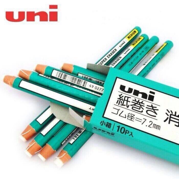 ✏️【日本 UNI 三菱 EK-100 捲紙筆型橡皮擦｜10入盒裝】