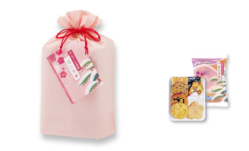 【小倉山莊】 【冬季限定】冬をぐら山春秋 花に雪　化粧袋 （8袋入り）