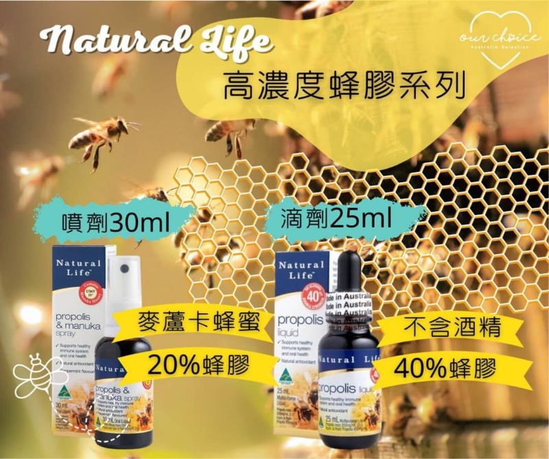 🐝Natural Life 20%麥蘆卡蜂膠噴劑 30ml🐝