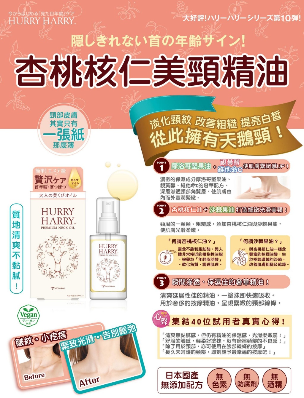 ⭐從此擁有天鵝頸⭐日本 杏桃核仁美頸精油 30ml