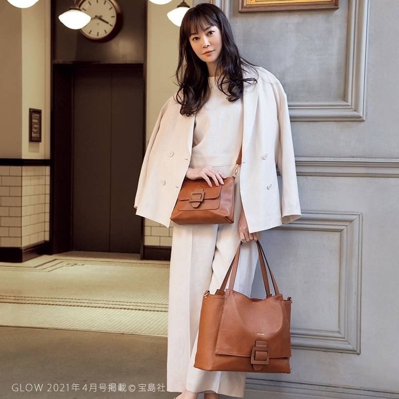 JP日本- FIRANO402398 GLOW掲載 皮扣款 托特+肩背組合