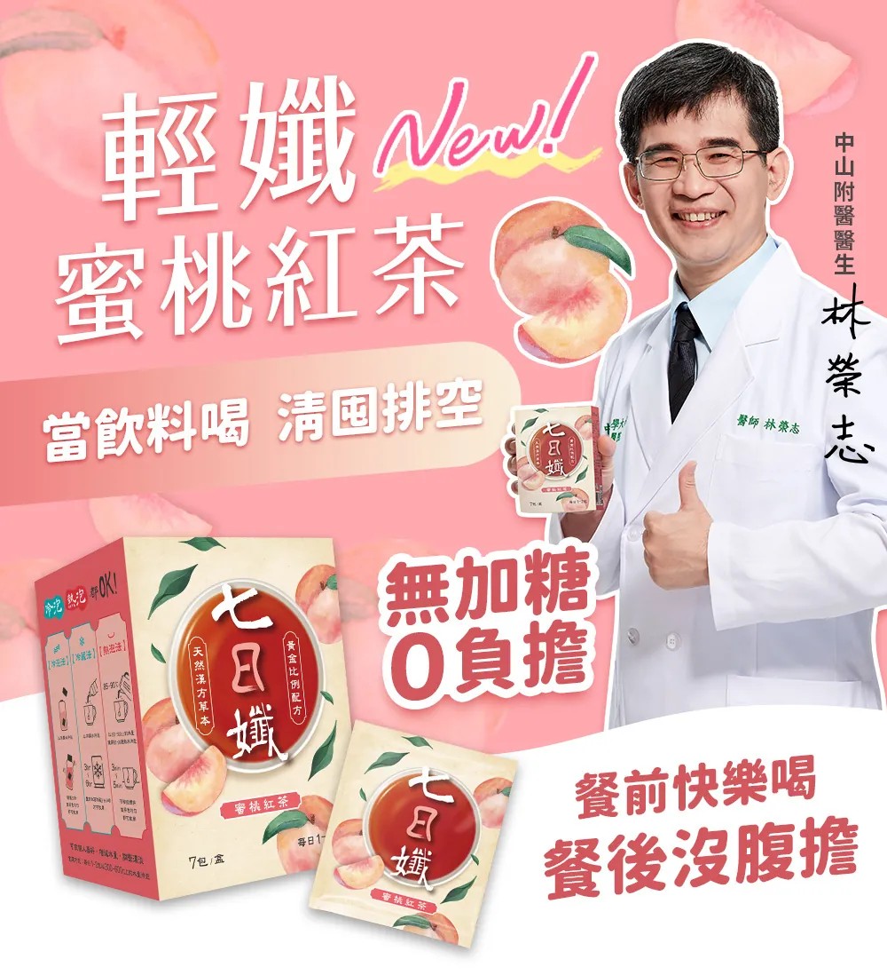 新品上架 家家生醫 七日孅 蜜桃紅茶孅體茶包(7包/盒)