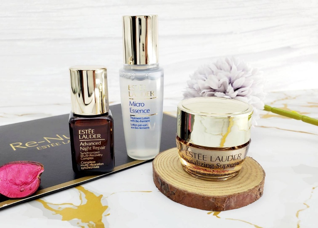 雅詩蘭黛 Estée Lauder 黃金金三角保養組合(原生露15ml 特潤7ml 膠原霜7ml)