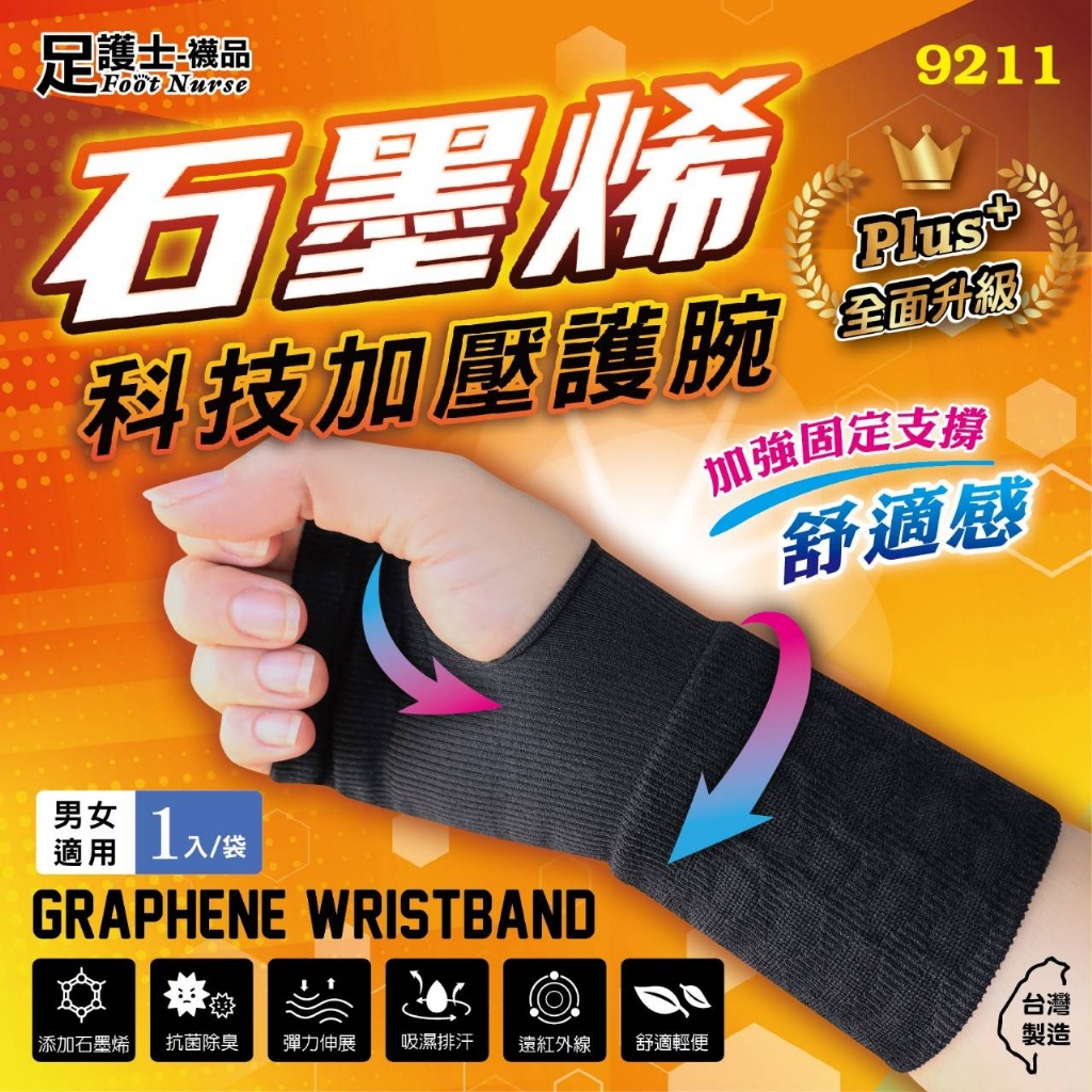 石墨烯科技加壓護腕(1枚入/袋)《一組兩袋》