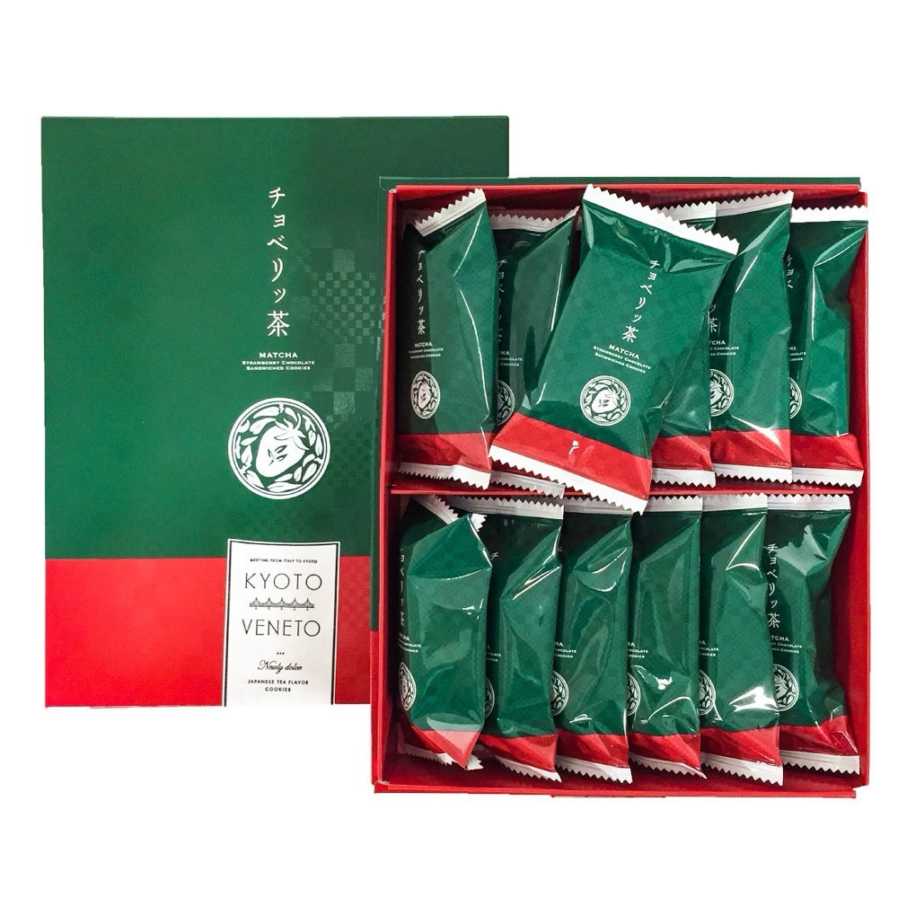 日本KYOTO VENETO 抹茶 草莓 白巧克力 夾心餅乾 12入