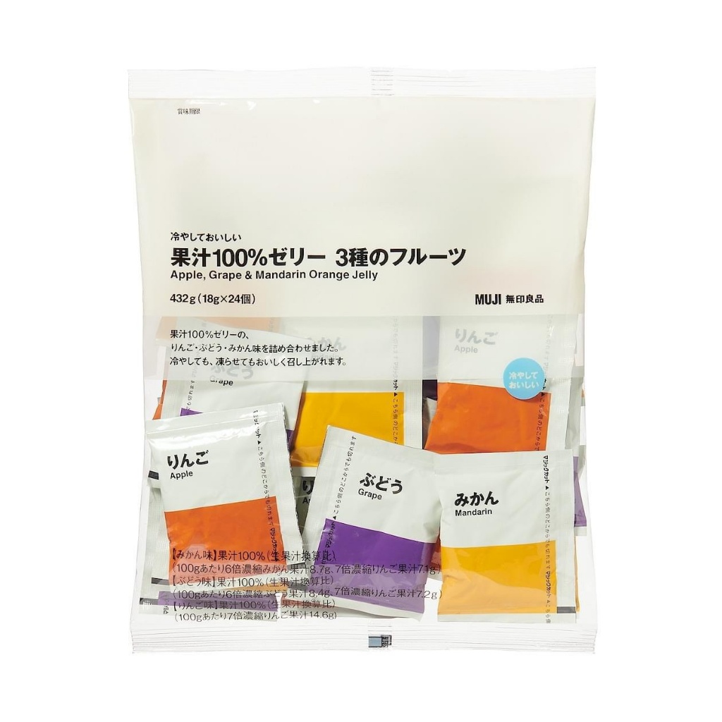 日本無印良品100%綜合純果汁果凍24入