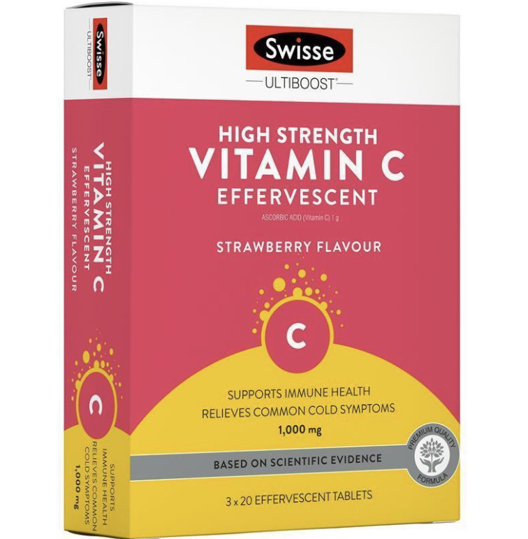 Swisse 高效維生素C發泡錠 (3管/盒 共60錠)