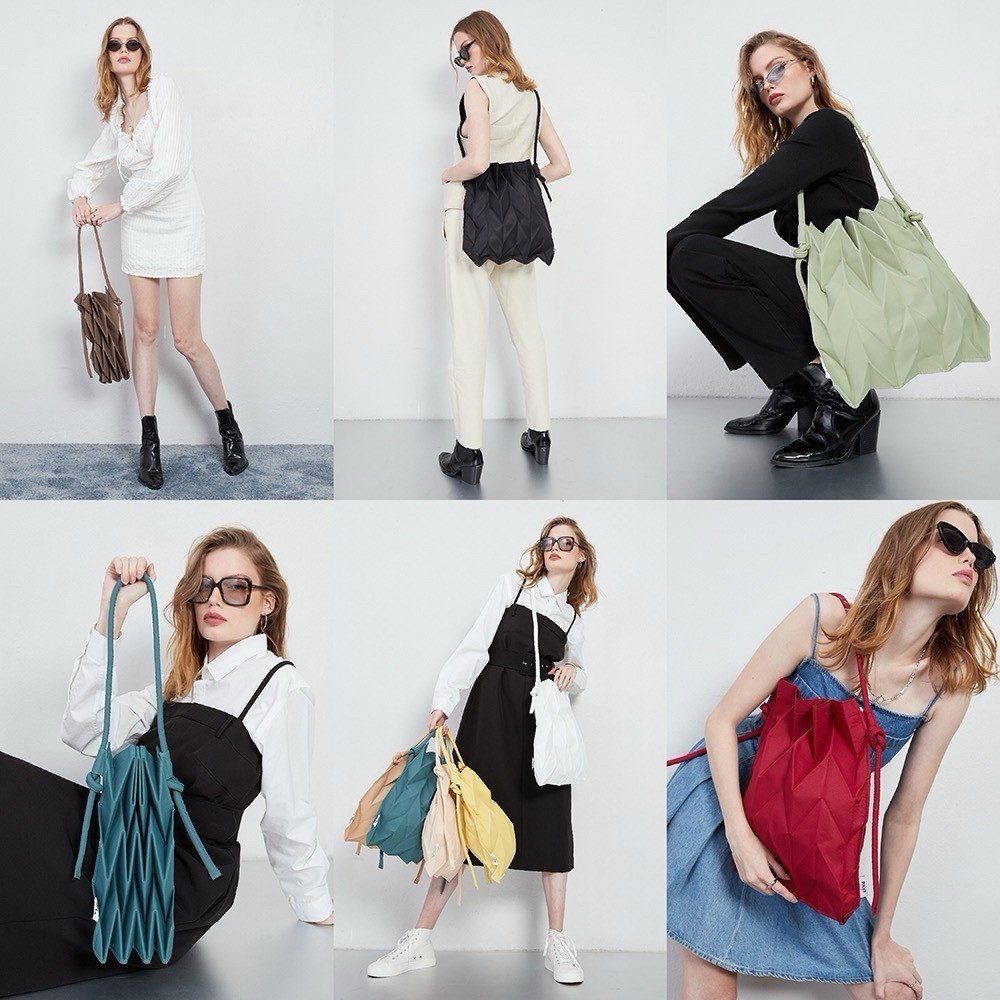 泰版三宅一生 Pavi Studio 文青摺疊托特包-W Knot系列（新款）