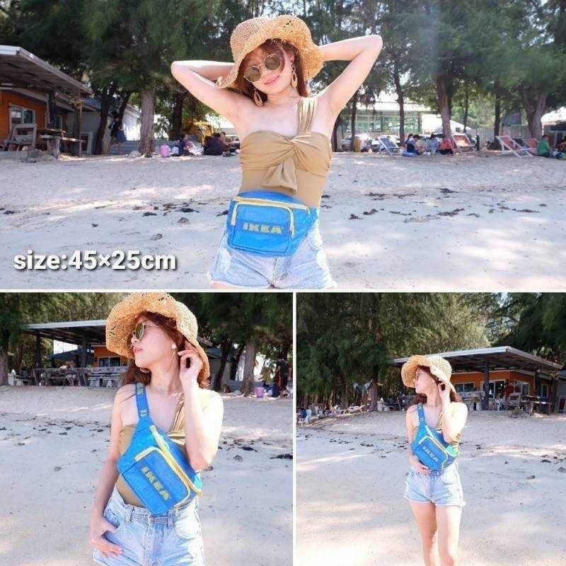 泰國??翻玩文創包～Ikea斜背腰包款