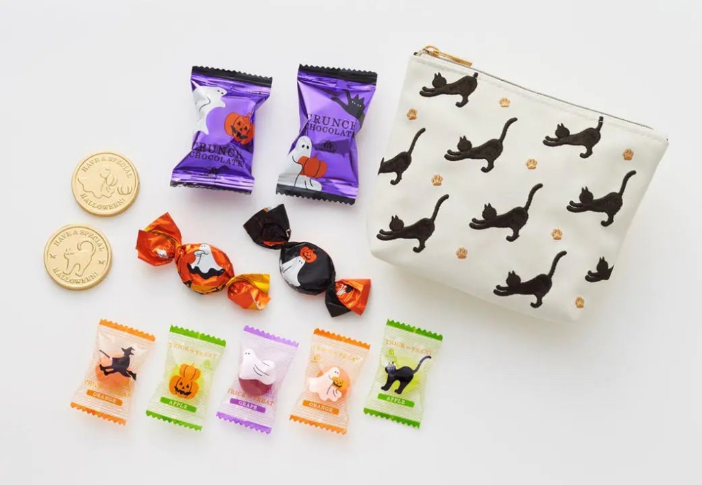 日本Morozoff 萬聖節零錢包 黑貓手提包&銀色黑貓收納包