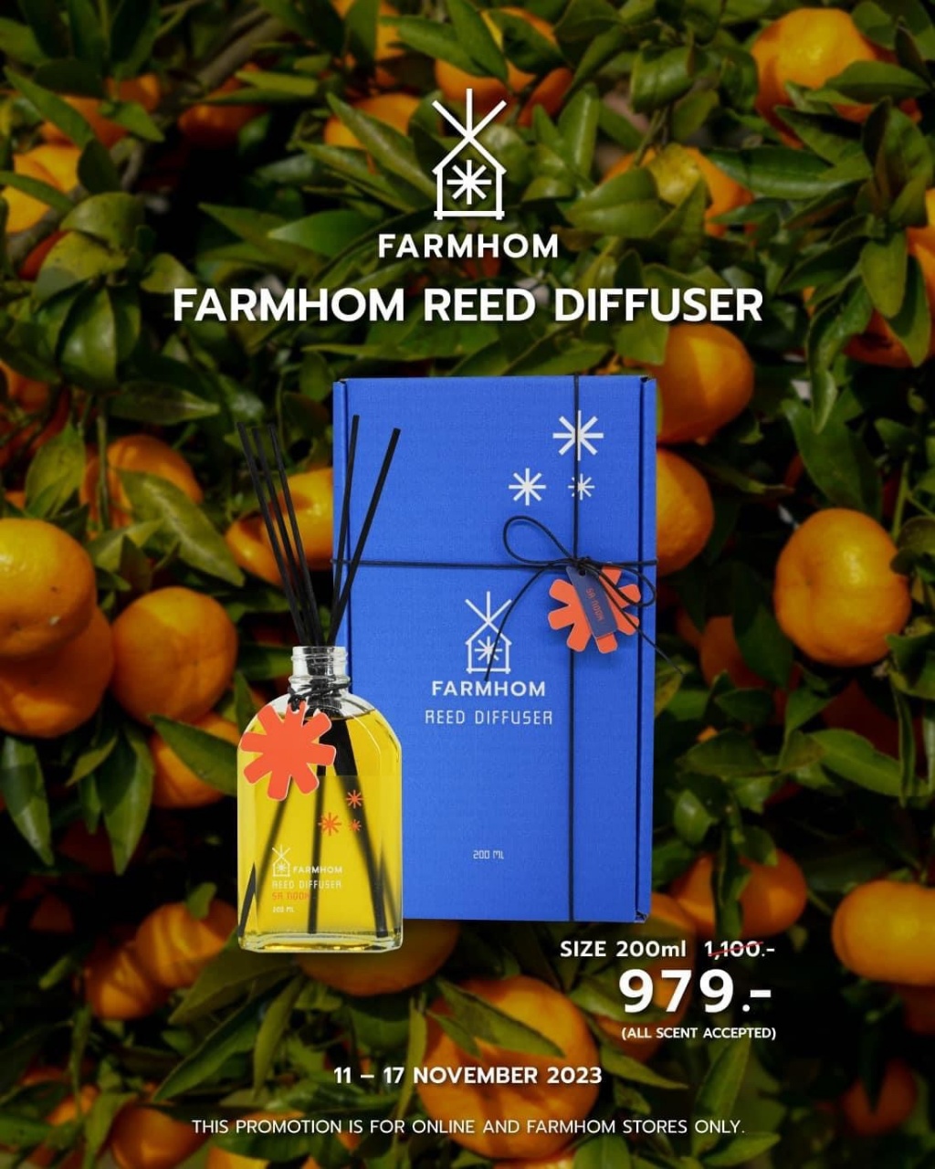 泰國 Farmhom Reed Diffuser 活力清新果香擴香 100ml