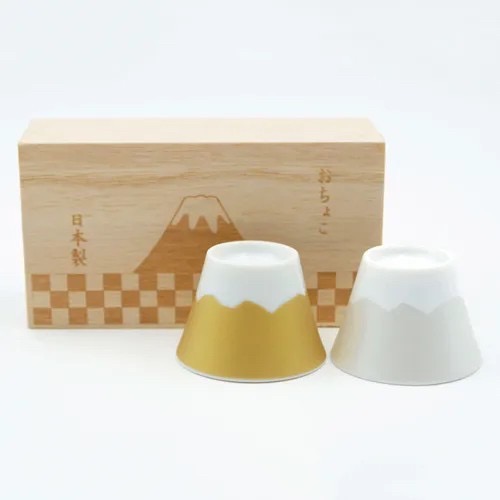 767496日本富士山 金銀對杯 附木盒