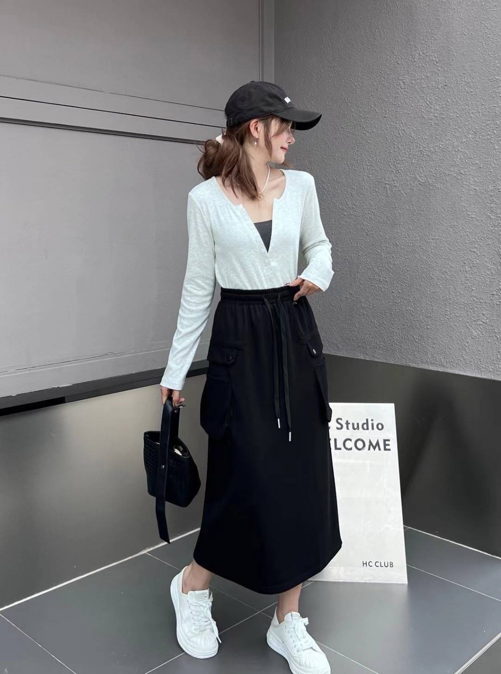 大口袋太空棉裙