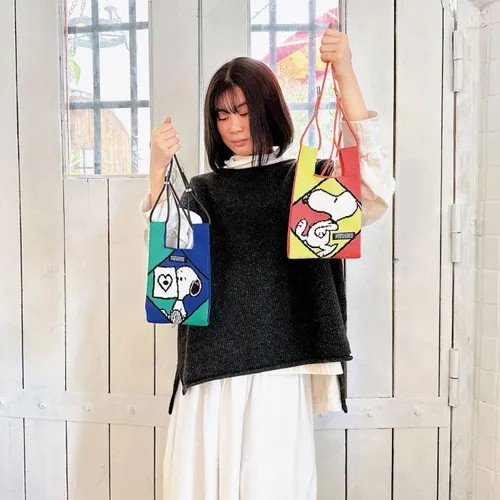 547965日本Rootote 史努比針織手提肩背包