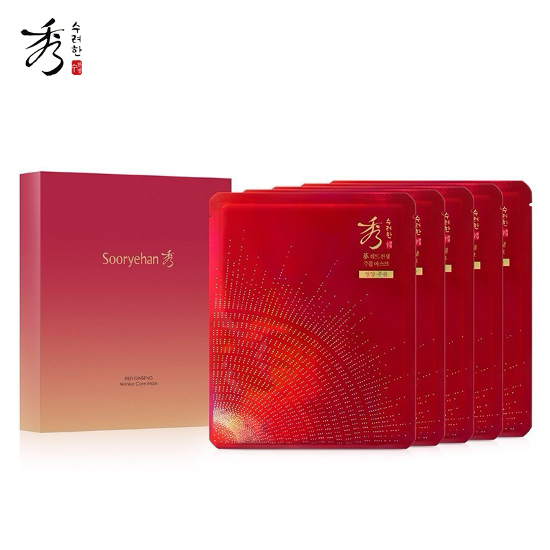 【Sooryehan 秀雅韓】完美奇蹟『紅蔘』緊緻彈力面膜(5入/盒)