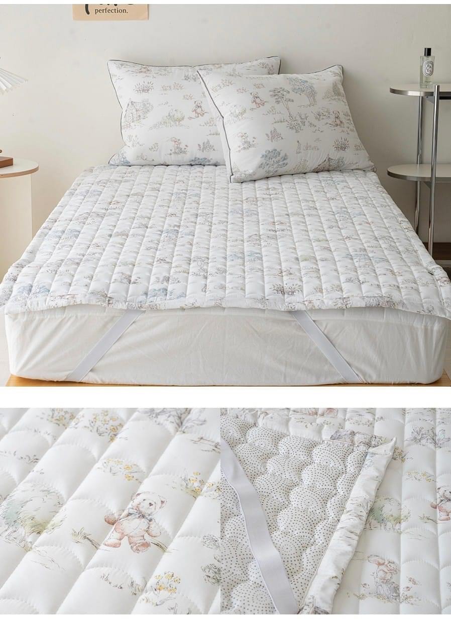 韓國??24年NEW天絲棉(含膠原蛋白)30%混紡泰迪熊兩面花紋冬被