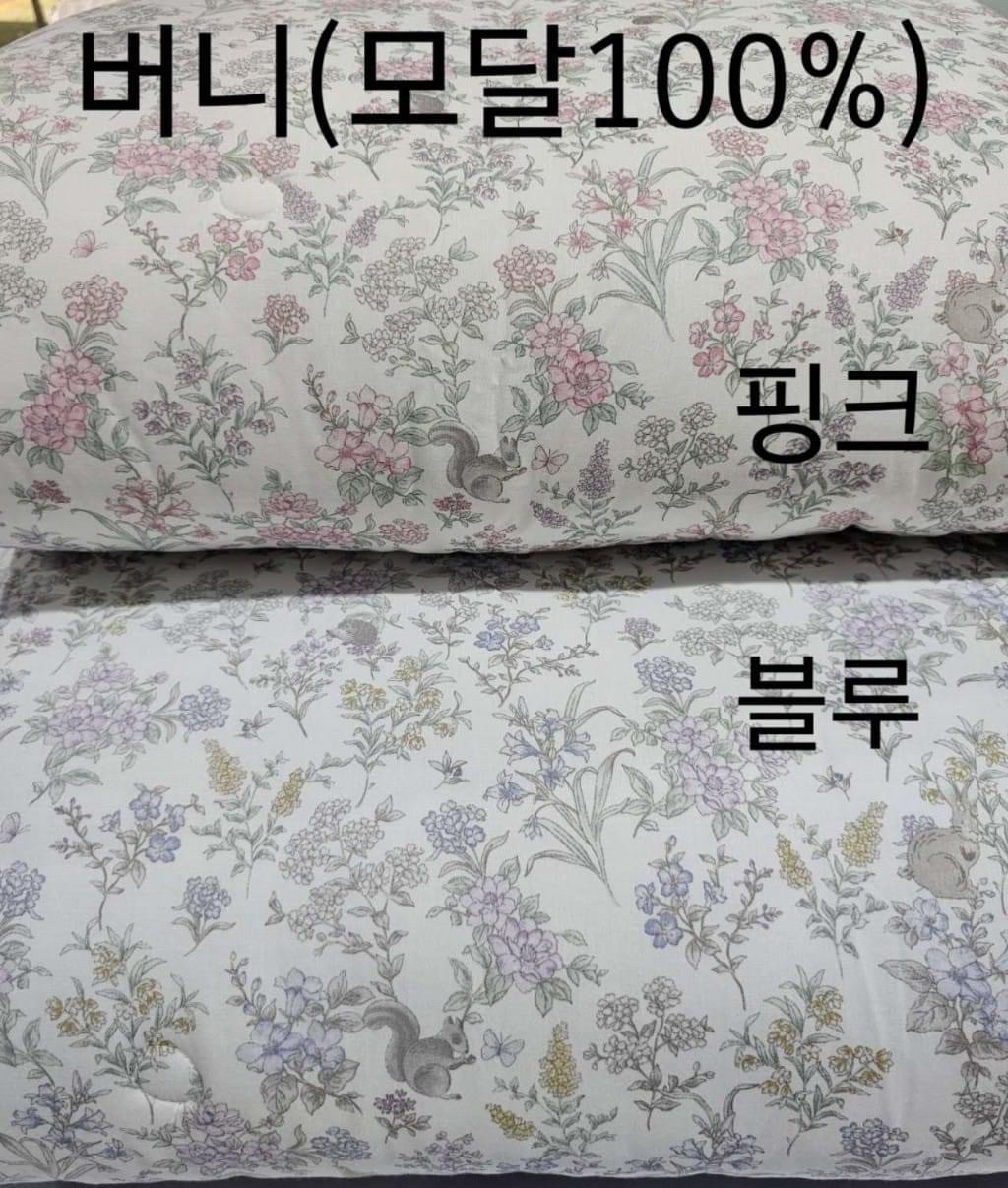 韓國製??NEW 莫代爾棉 花叢兔子花紋四季被