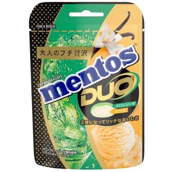 日本Mentos DUO 雙層口味嚼錠45g「一組2包」