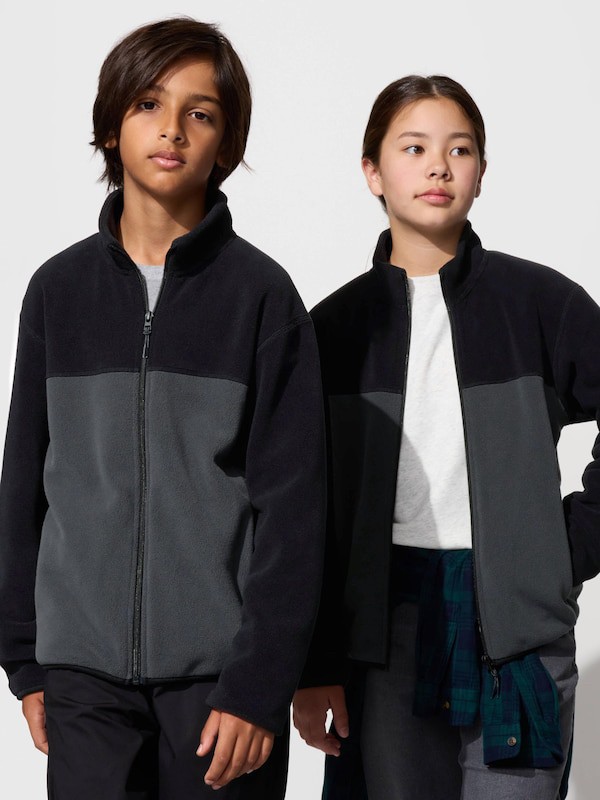 日本 UNIQLO 兒童抓絨全拉鍊夾克473354