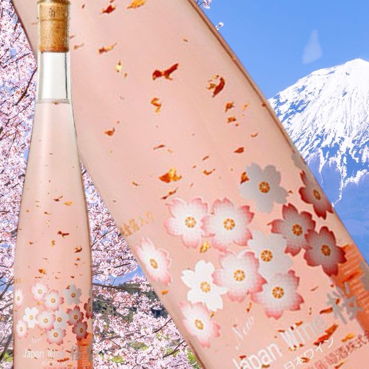 日本?? 櫻花酒 ? - 金箔舞動 的優雅玫瑰葡萄酒? 375ml
