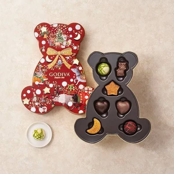 日本??Godiva星空森林聖誕小熊巧克力禮盒7入