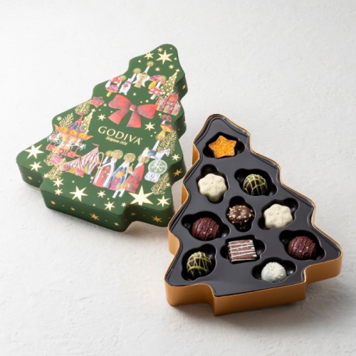 日本??Godiva聖誕樹造型巧克力禮盒 10入