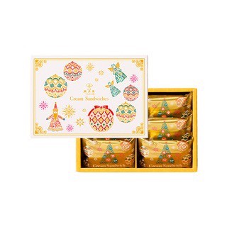 日本上野風月堂聖誕限定蔓越莓奶油夾心餅乾禮盒6入