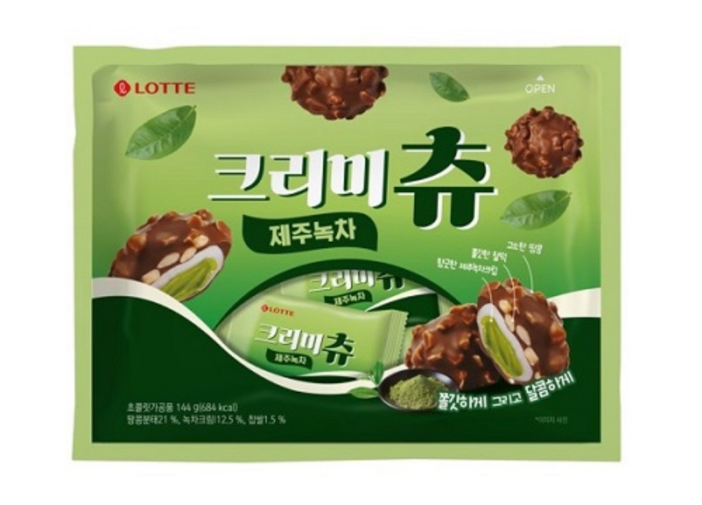 韓國??樂天濟州抹茶巧克力脆球 144g