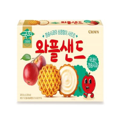 韓國?? CROWN 蘋果夾心鬆餅餅乾 261g
