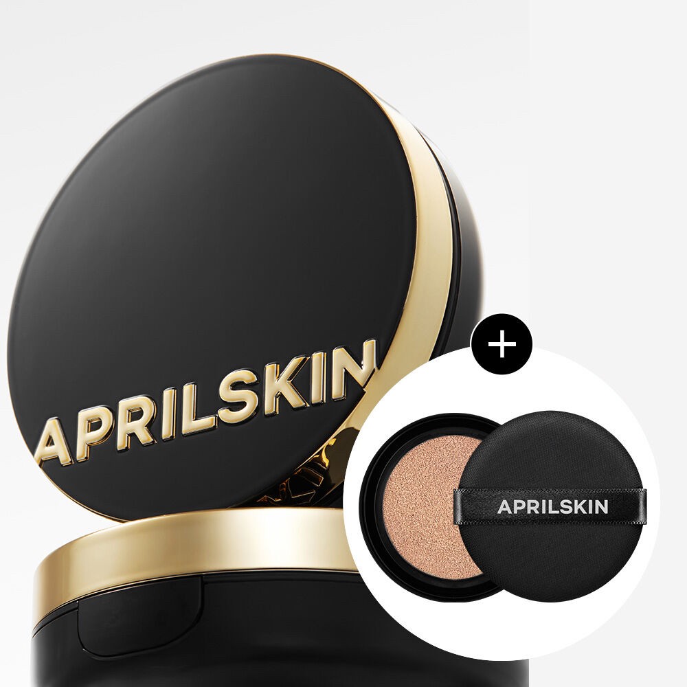 韓國??Aprilskin 黑金高遮瑕氣墊粉底（主品+替換裝）