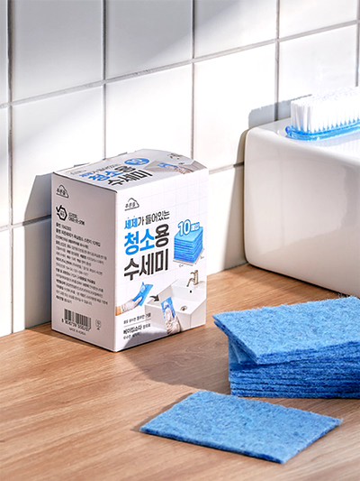韓國??強效清潔藍色清潔海綿10入
