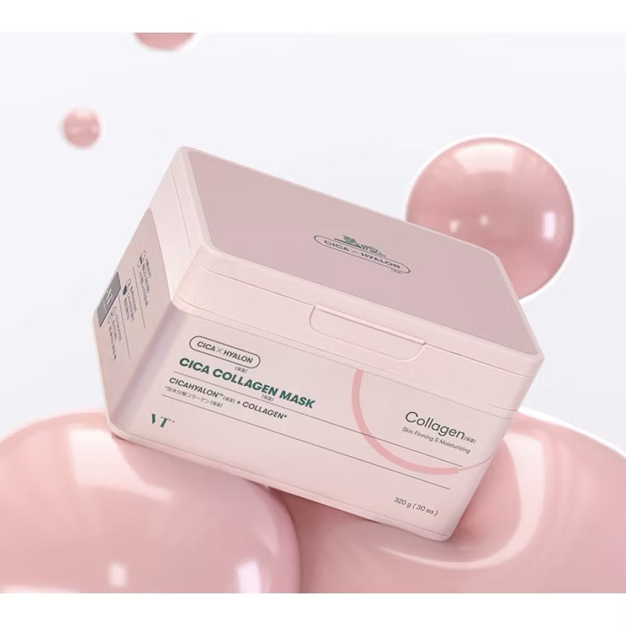 韓國🇰🇷 VT老虎 積雪草 膠原蛋白緊緻精華面膜 30片/盒（粉色）