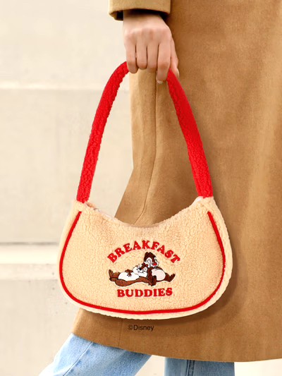 韓國?? Daiso大創 奇奇蒂蒂 毛絨半月包