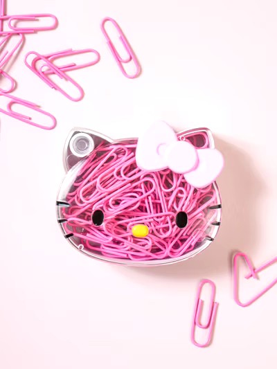 韓國??大創Hello Kitty粉色迴紋針組（附卡通收納盒）