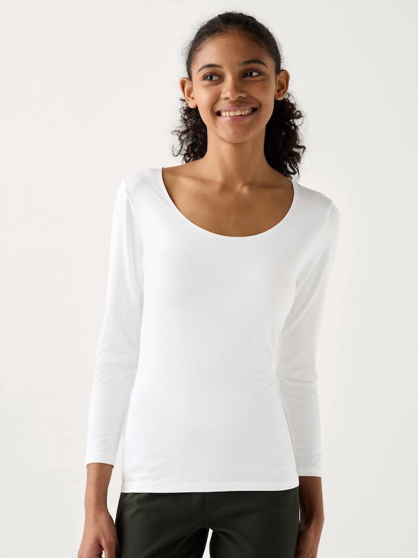 日本??UNIQLO HEATTCH女款U領發熱八分袖472364