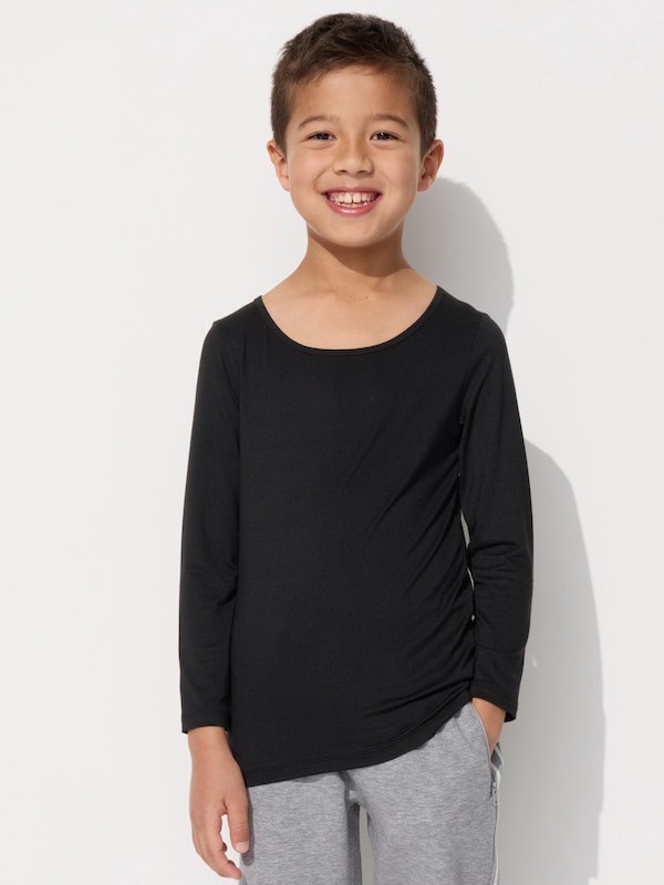 日本??UNIQLO PUFFTECH 兒童U領9分袖保暖衣475389