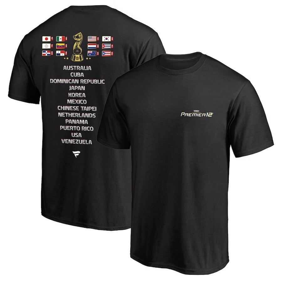 WBSC Premier12 國家隊旗紀念版黑色T恤
