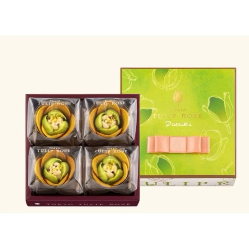 日本??東京TULIP ROSE冬季限定 玫瑰餅乾開心果口味4入