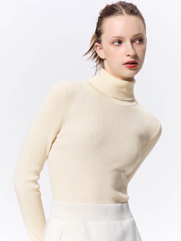 日本??GU 經典百搭｜羅紋高領長袖針織衫