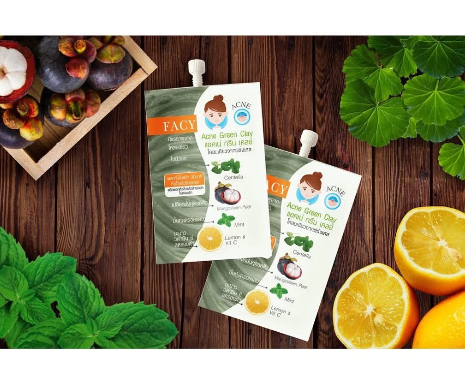 泰國??FACY 法國綠泥抗痘面膜12入