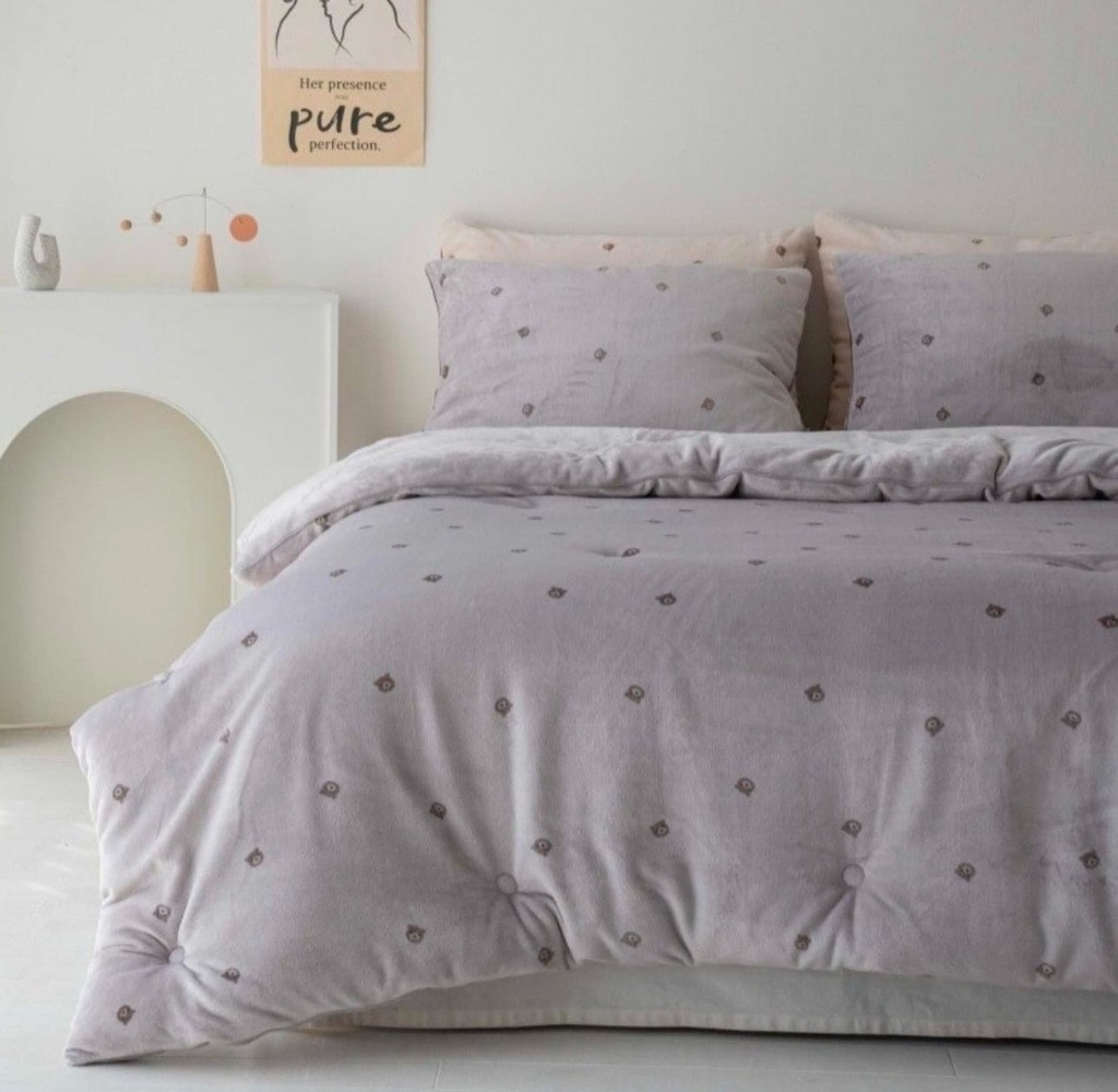 韓國??簡約小清新泰迪熊冬被