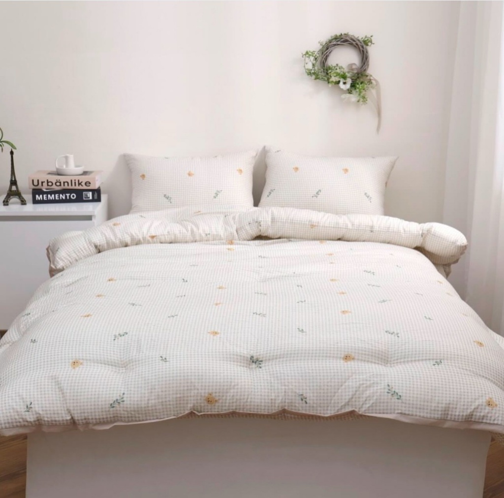 韓國??韓國?? 석영 꼬미/格子熊熊四季厚被