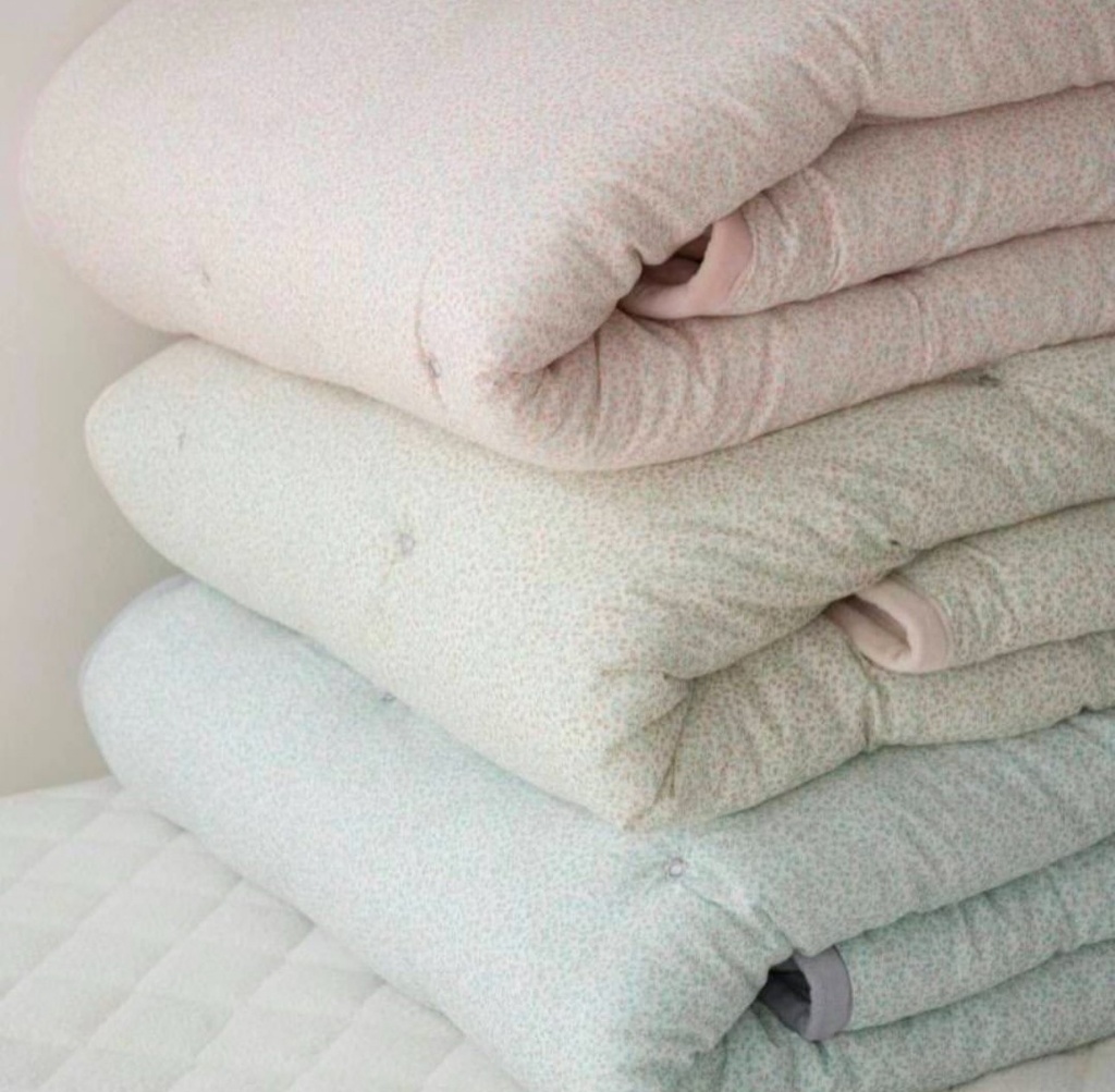 韓國?? 小碎花100%天絲+短絨毛 雙面冬被