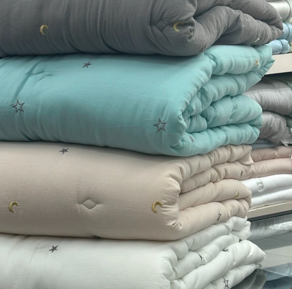 韓國🇰🇷100%頂級微細纖維棉刺繡月亮星星四季被