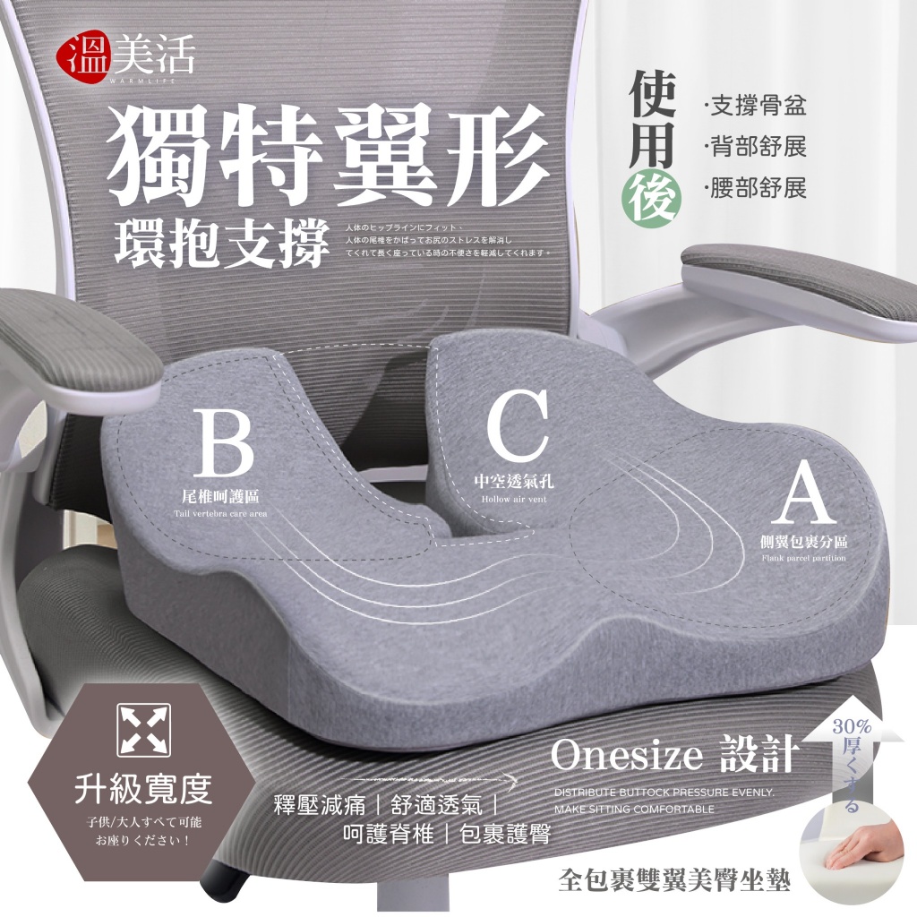 溫美活 Onesize亞洲版全包裹雙翼美臀坐墊