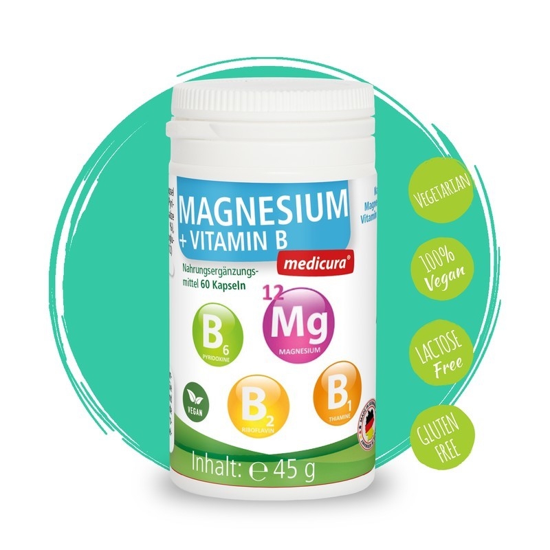 德國 Medicura 鎂+綜合B群 60入/瓶(純素)