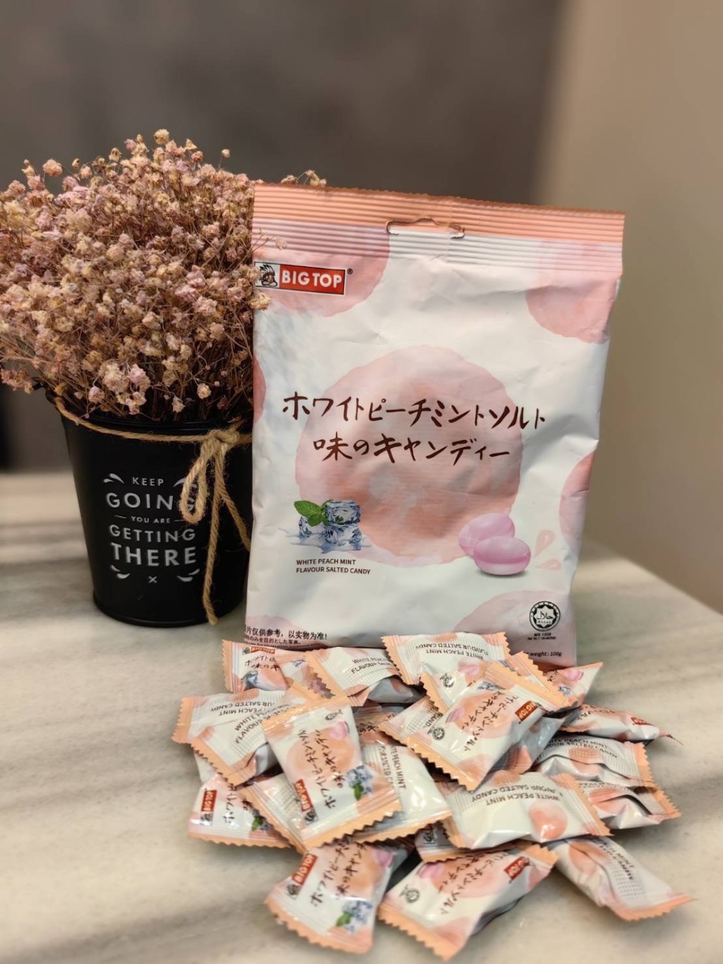 BIG TOP 水蜜桃薄荷味鹽糖?100g《一組兩包》