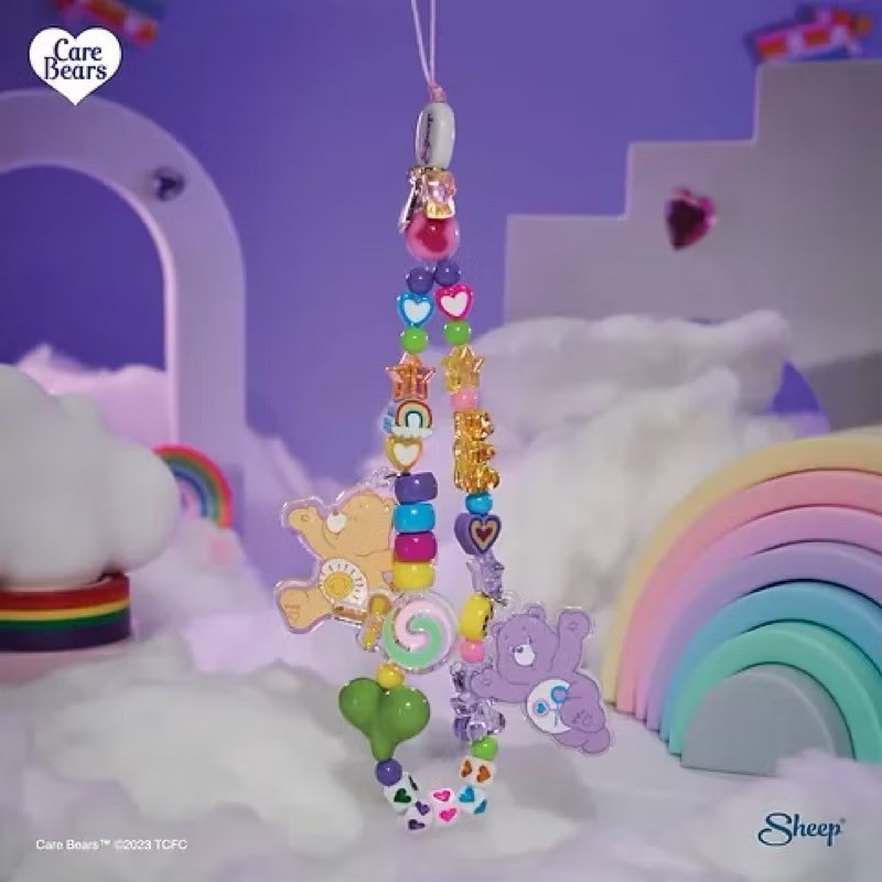 泰國??Care Bears 彩虹熊愛心熊手機鍊/手機吊飾