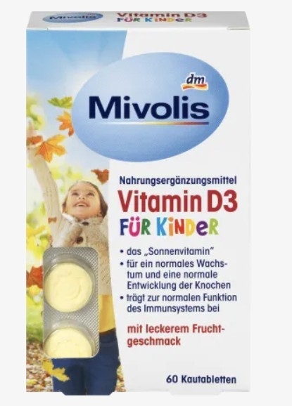 德國Mivolis 兒童維他命D3咀嚼片 60片
