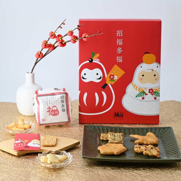 日本??赤坂柿山 蛇年限定 招福多福仙貝